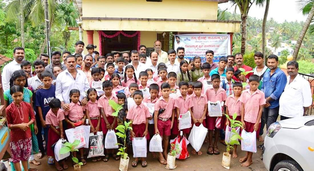 Saplings are being given to school students as part of Save Nature campaign.