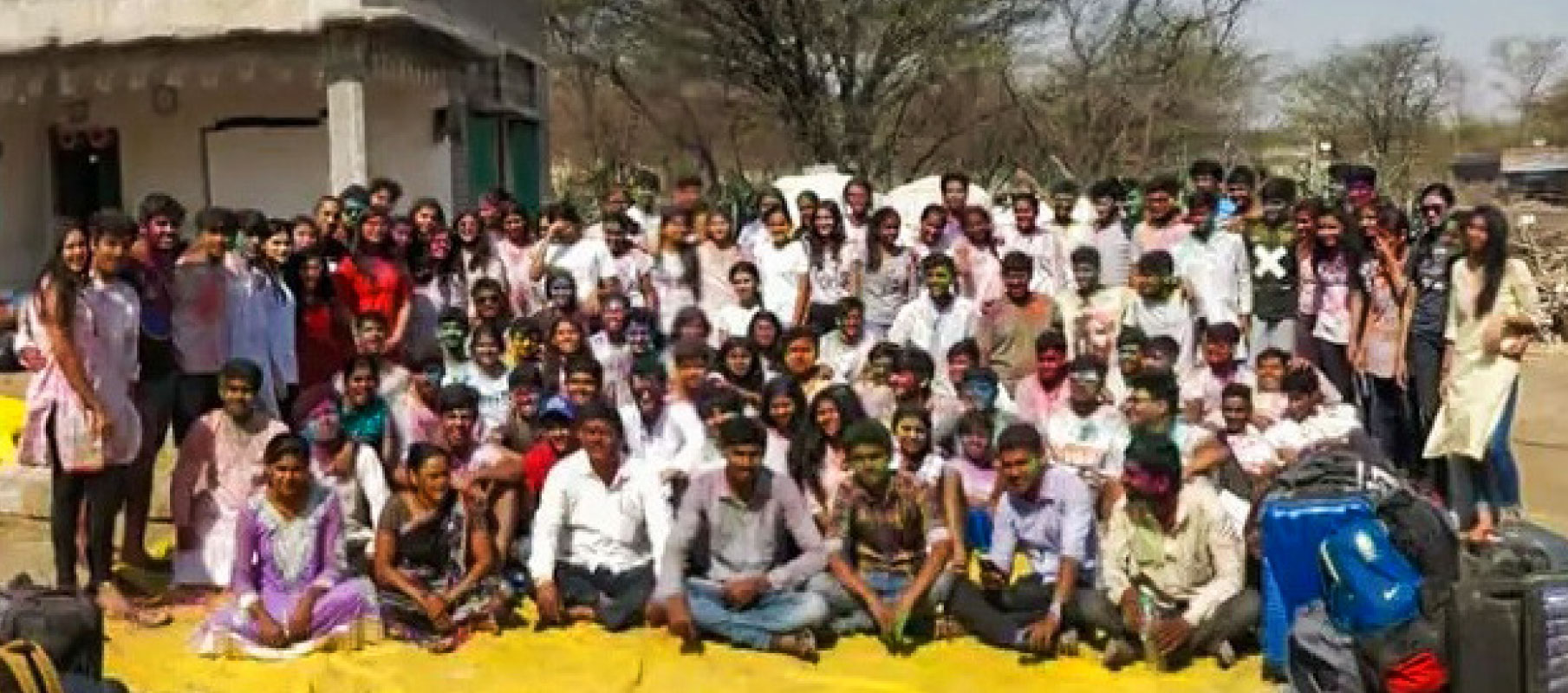 Rotaractors with villagers at the Aashayein Project; Bottom: A screenshot of the Dear Me programme.