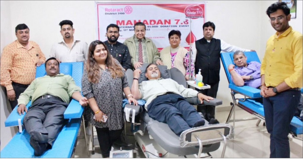 A blood donation drive organised as part of Mahadan.