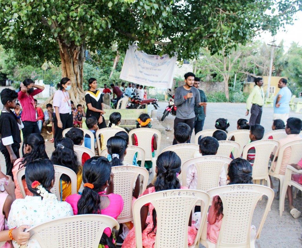 Creating awareness among students and villagers.