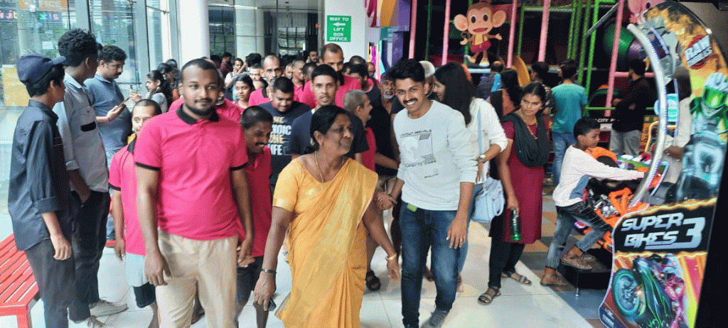 ­Rotaractors accompanying the differently-abled children to the movie theatre.