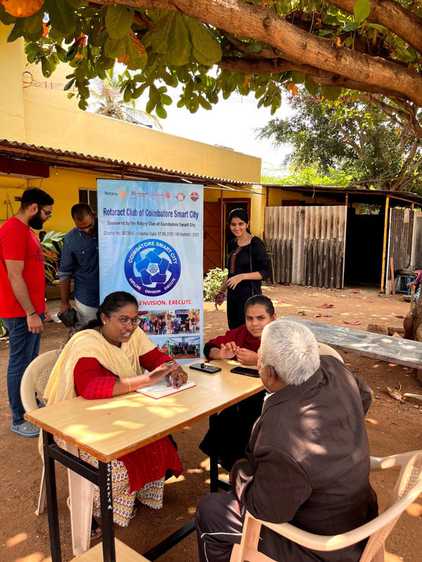 A medical camp in progress at the village.