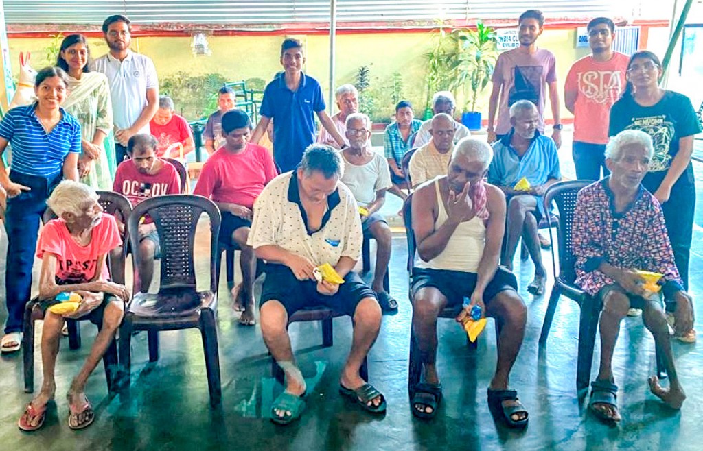 Rotaractors with senior citizens.