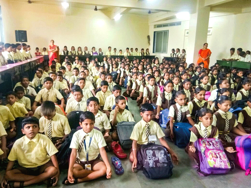 Students of Swami Vivekanand High School, Dahisar, at one of the personality development seminars.