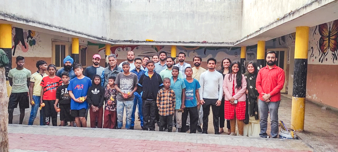 Rotaractors with orphans and special children at the SoS Village, Rajpura, ahead of Diwali.